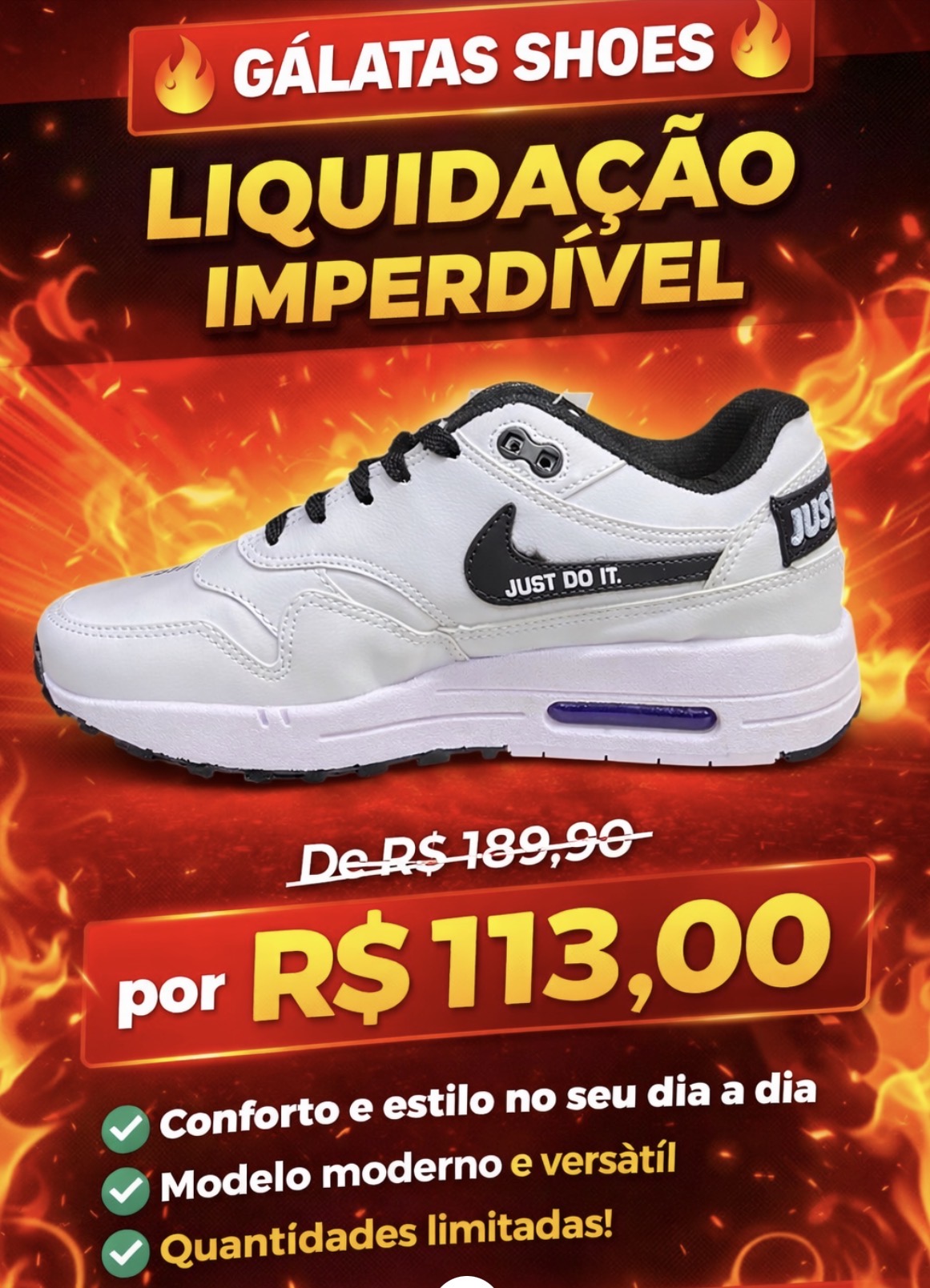 AIR MAX 90 JUST DO IT ( BRANCO / PTO )