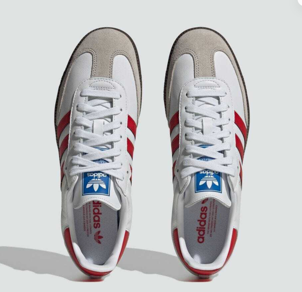 adidas samba branco vermelho